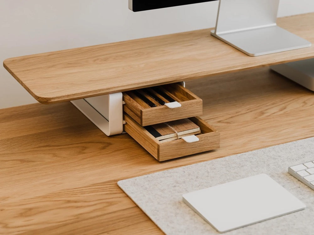 black base - wooden desk drawers for desk organization, compatible with Oakywood Desk Shelf, wooden desk organizer