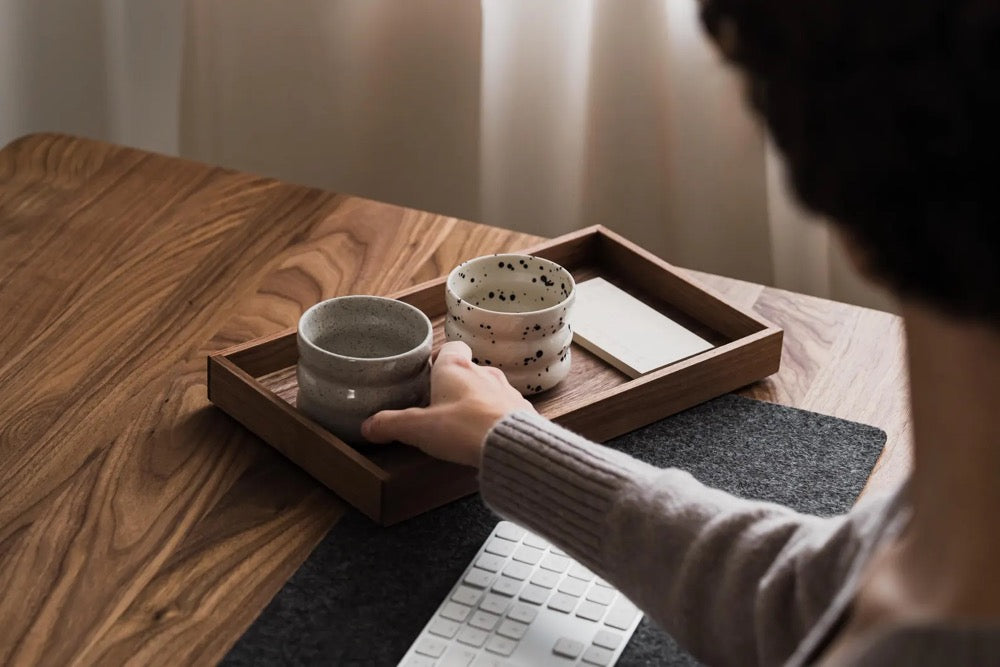 modular wooden desk organizer for home office. stack vertically or horizontally for efficient organization.