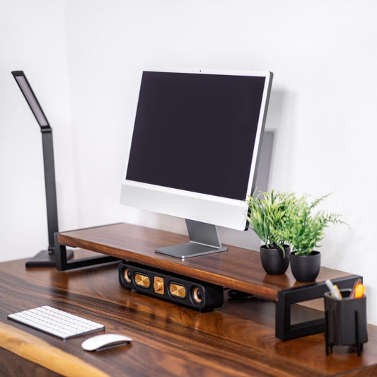 Walnut Wood, Monitor Riser, Desk Shelf Organizer, Ergonomic Desk Accessories