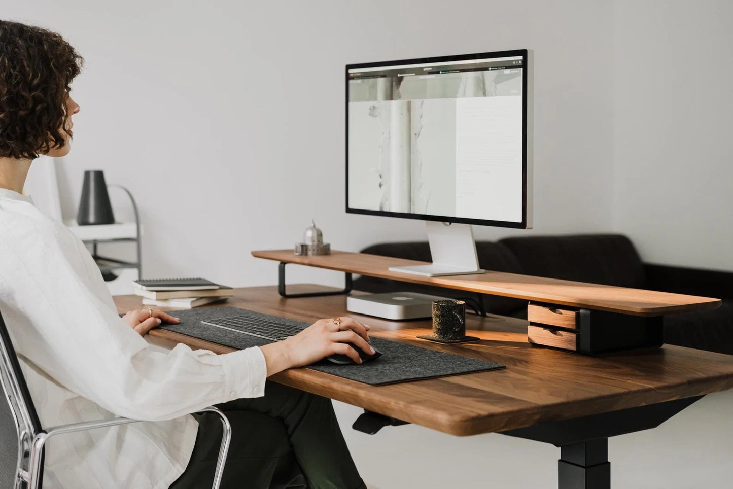 black base - wooden desk drawers for desk organization, compatible with Oakywood Desk Shelf, wooden desk organizer